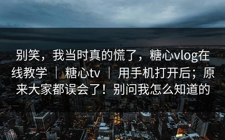 别笑，我当时真的慌了，糖心vlog在线教学 ｜ 糖心tv ｜ 用手机打开后；原来大家都误会了！别问我怎么知道的